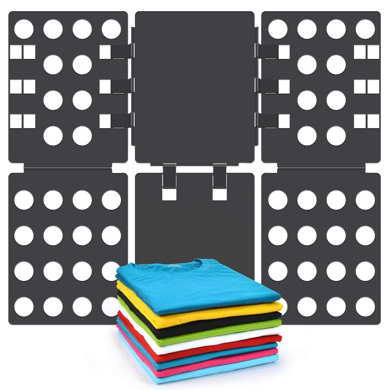 BoxLegend T Shirt Folding Board T Shirt Folder Clothes Folder Laundry Organizer Easy and Fast for Kid and Adult to Fold Clothes Black - Image 1